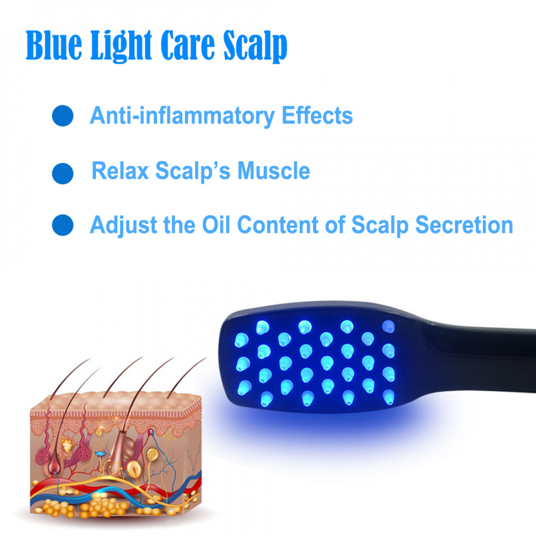 Phototherapy Scalp Massager Comb for Hair Growth